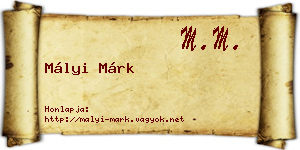 Mályi Márk névjegykártya